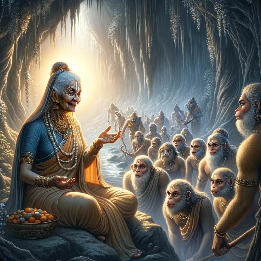 The Monkeys Meet the Ascetic Woman Svayamprabha